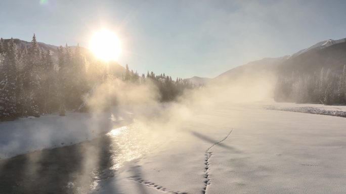 新疆旅游地-喀纳斯、禾木（冬季雪景）