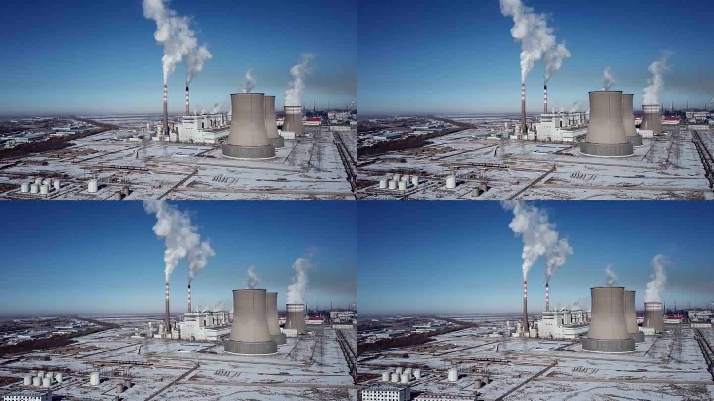 热电站鸟瞰图北极排烟研究站