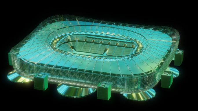 赛博朋克卡塔尔世界杯瑞扬体育场通道素材
