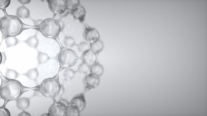 球形玻璃碳元素三维动画 纯白色背景