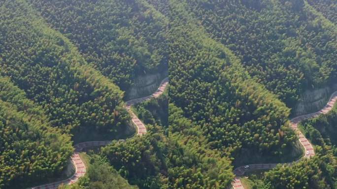 重庆茶山竹海公路旅行航拍自然风光