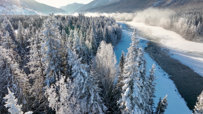 新疆旅游地-喀纳斯、禾木（冬季雪景）