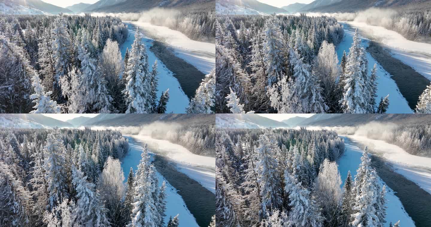 新疆旅游地-喀纳斯、禾木（冬季雪景）