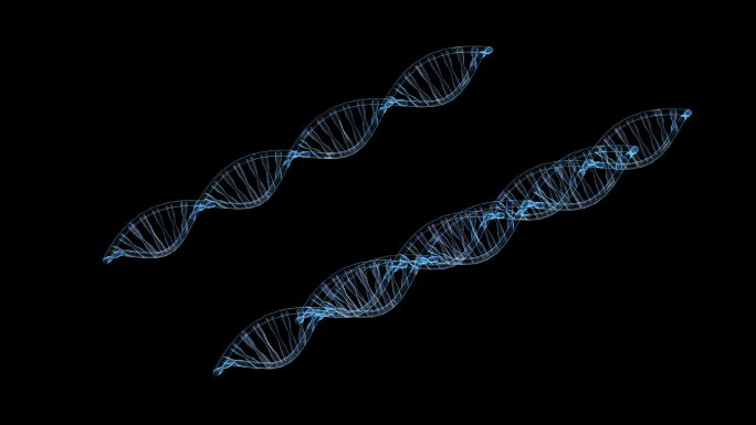 科技全息基因序列DNA透明通道素材