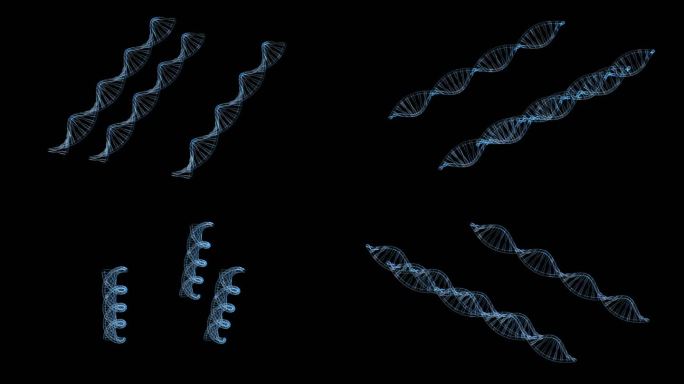 科技全息基因序列DNA透明通道素材