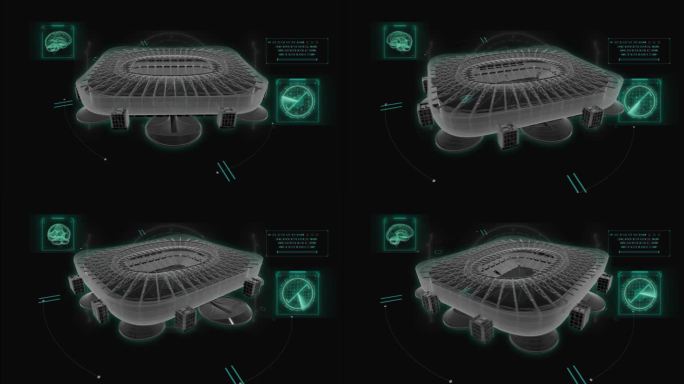 HUD科技全息卡塔尔世界杯瑞扬体育场素材