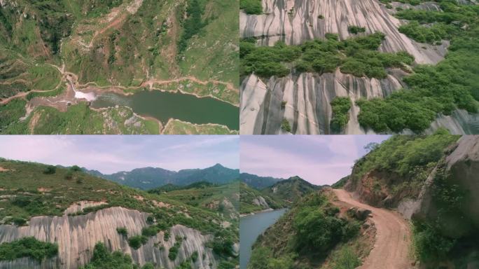 大山群山贫瘠山坡土路交通