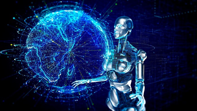 AI人工智能机器人科技机械手臂人机交互