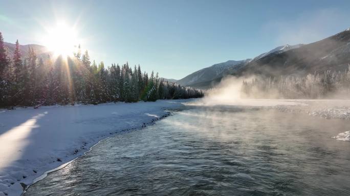 新疆旅游地-喀纳斯、禾木（冬季雪景）