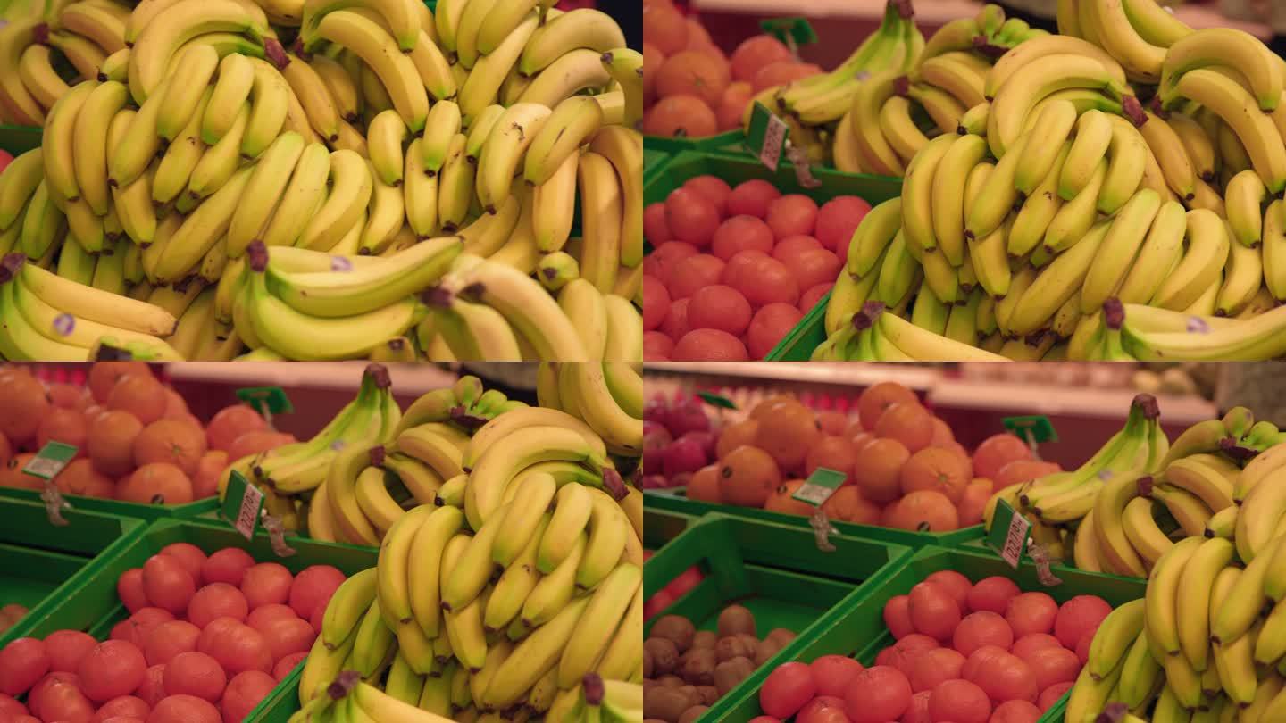 超市里的水果购物购买水果店