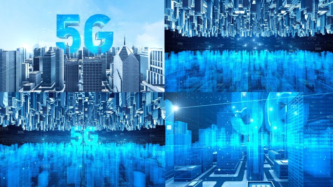 5G科技智慧城市虚拟万物互联未来建筑AE