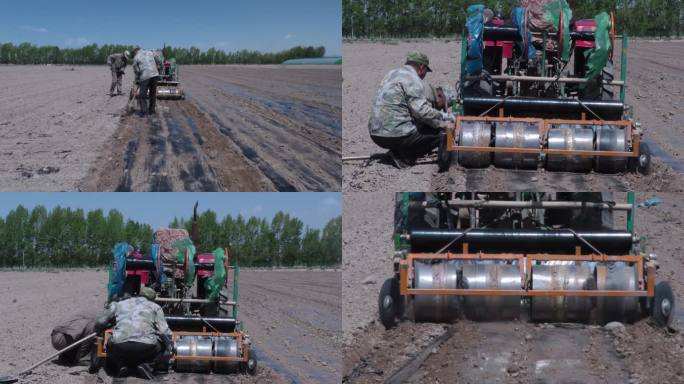 铺地膜农业机械化作业地头农业技术节水农业