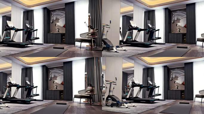 室内三维 现代 新中式 健身房
