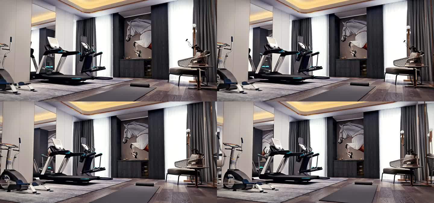 室内三维 现代 新中式 健身房