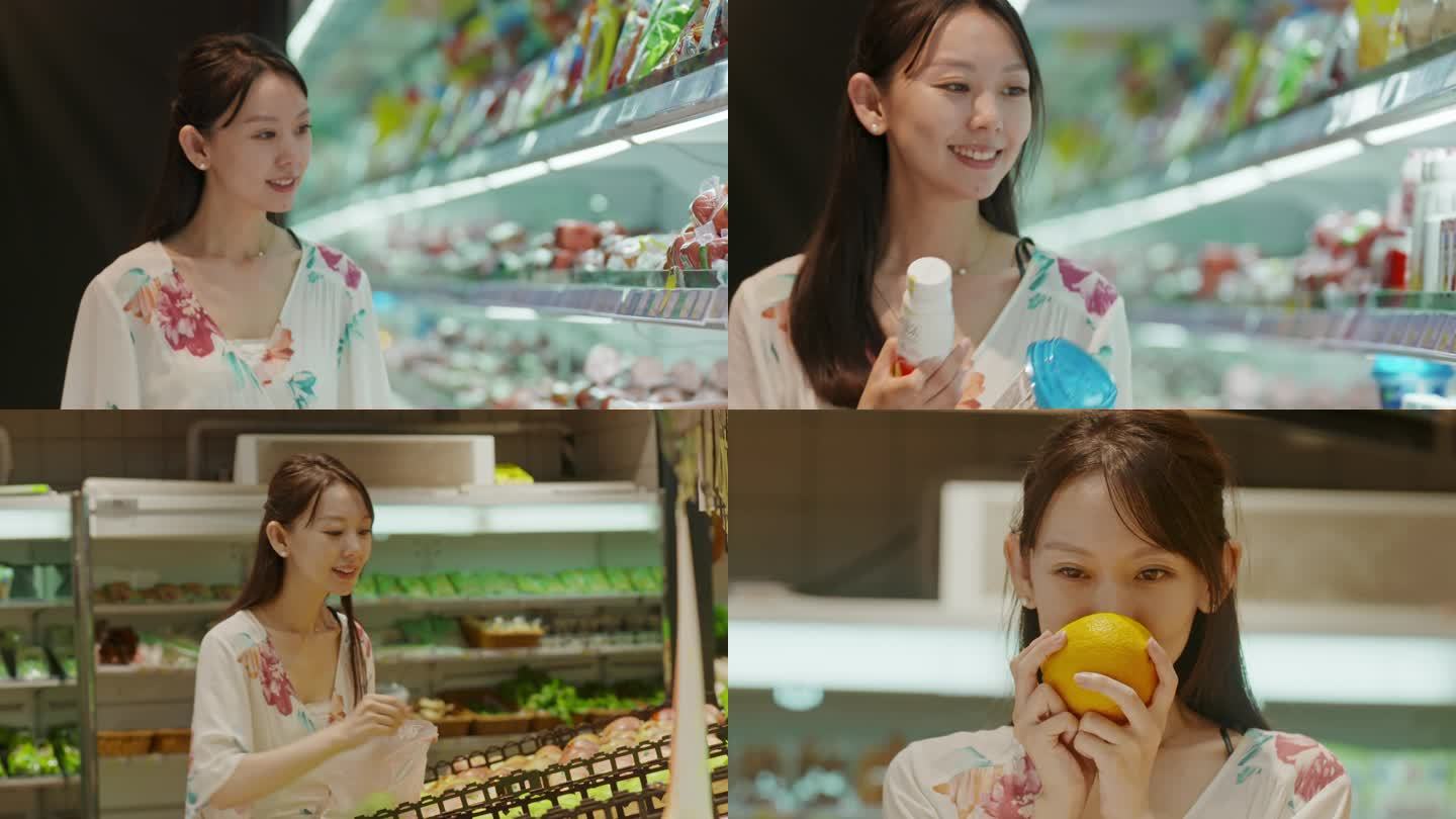 女孩超市购物甜美宣传片广告