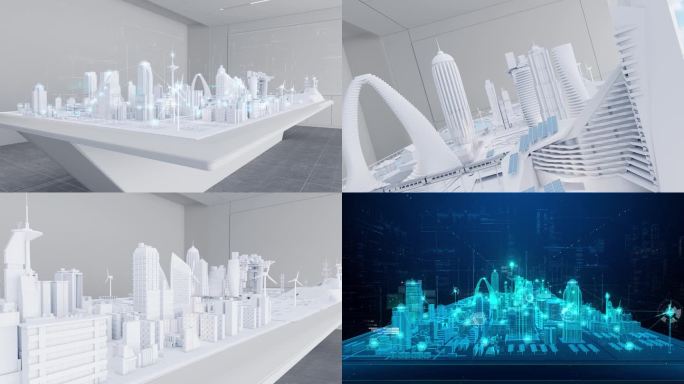 5G科技大数据建筑规划智慧城市虚拟沙盘