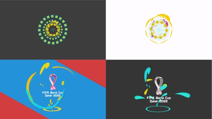 卡塔尔世界杯片头logo演绎商标文字标题