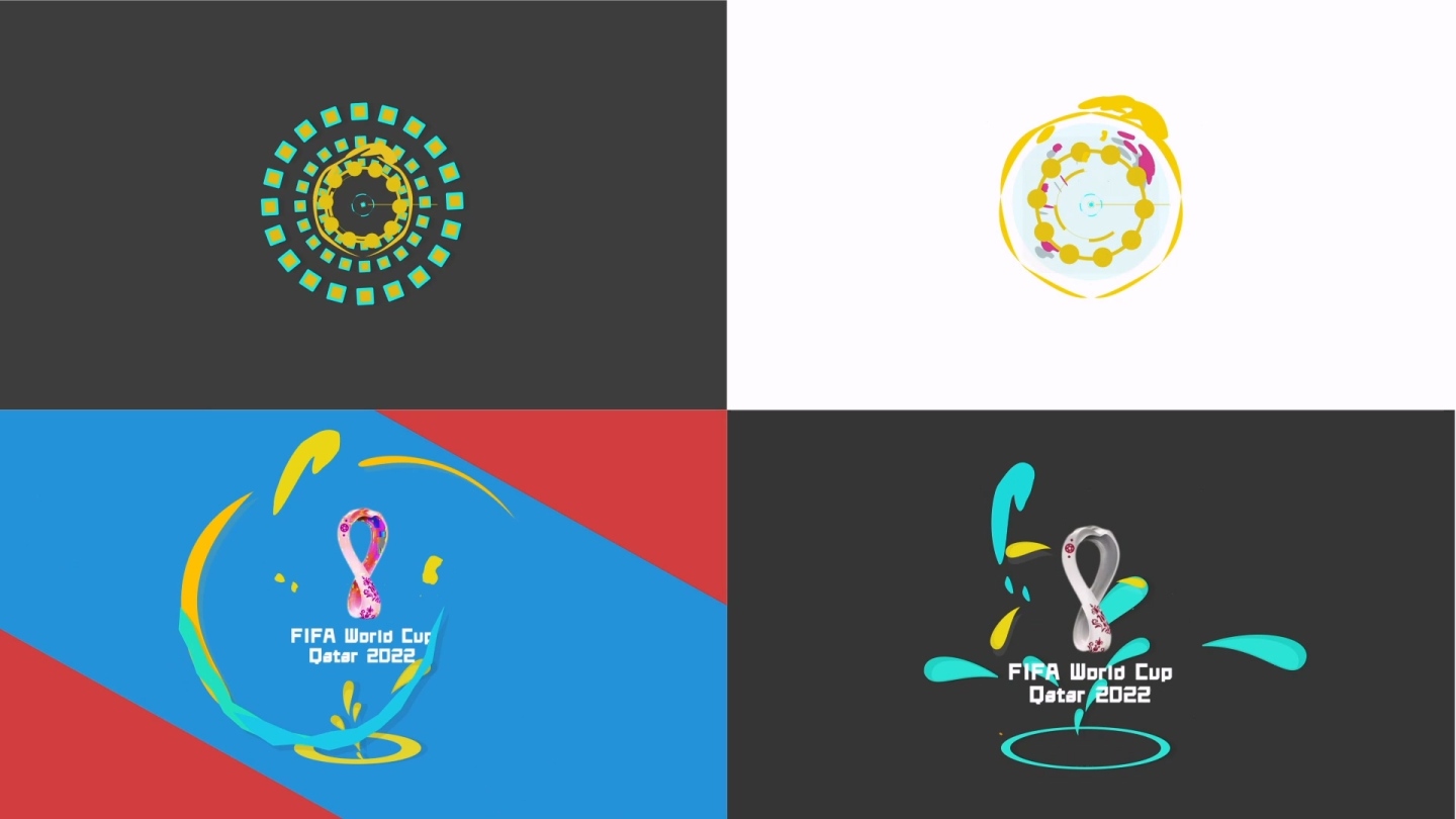 卡塔尔世界杯片头logo演绎商标文字标题