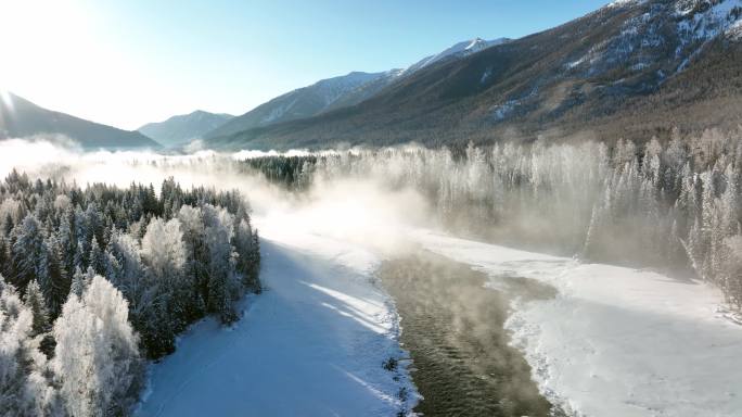 新疆旅游地-喀纳斯、禾木（冬季雪景）