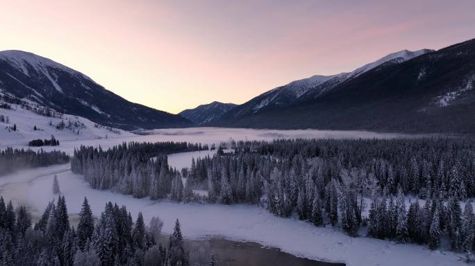 新疆旅游地-喀纳斯、禾木（冬季雪景）