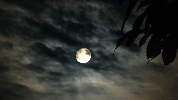 乌云月亮夜晚黑夜明月月亮月亮