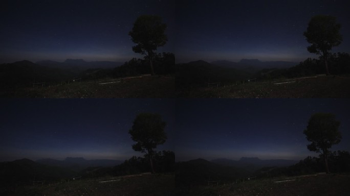 山上的夜空山林夜空唯美树影安静