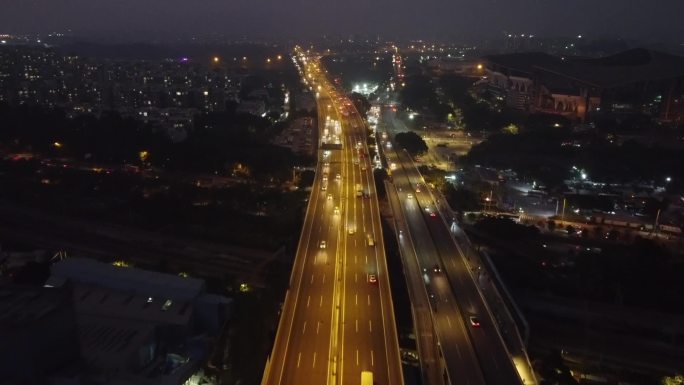 高大上城市高速路夜景