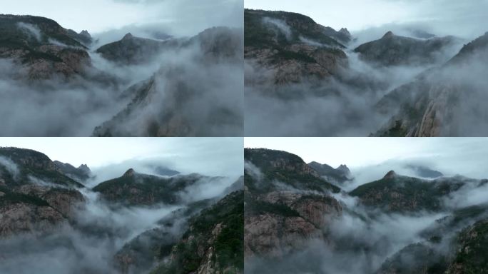 大气片头泰山云海航拍仙境云雾缭绕