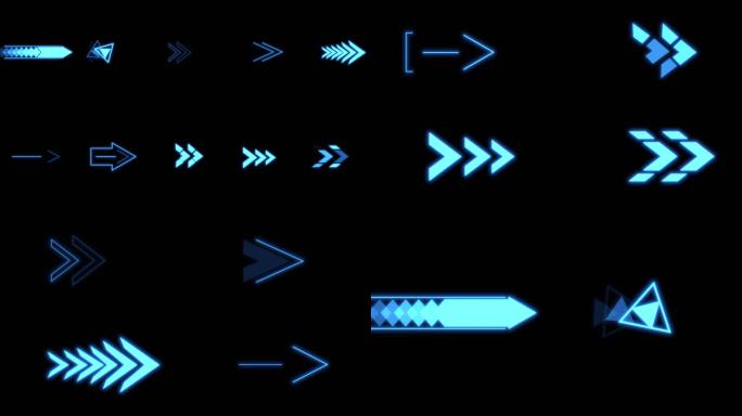 10款科技元素hud箭头4k