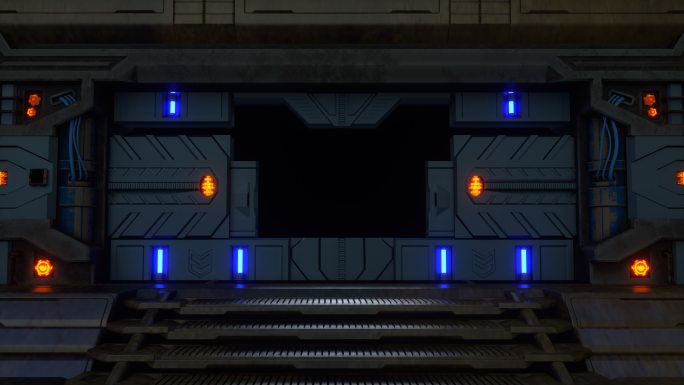 机械门科幻门打开动画带透明通道01版