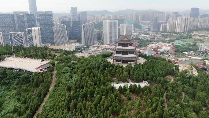 航拍 大山坡公园  汉峪金谷 山景 公园