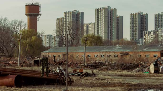 旧工厂废弃废墟城市建筑