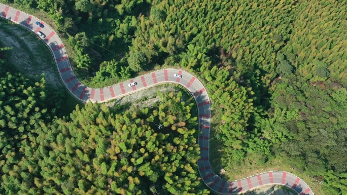 重庆茶山竹海公路旅行航拍自然风光