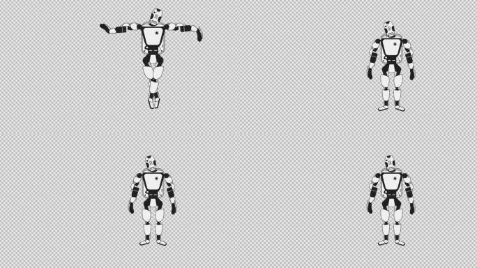 机器人跳舞手绘