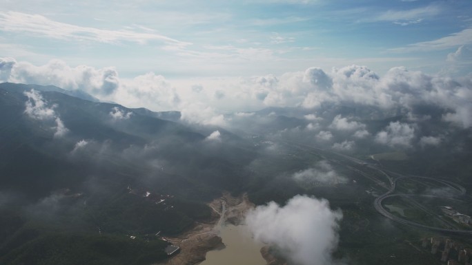 珠海高速立交云海空镜航拍4k