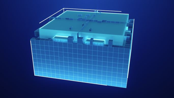 科技 蓝色 建筑 生长 动画 城市 地产