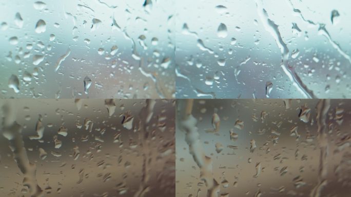雨滴在车窗滑落