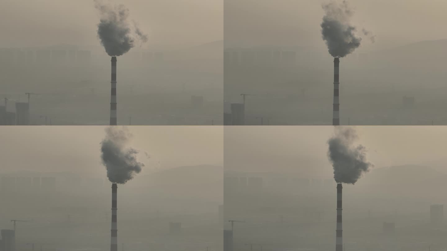 南京烟筒烟雾排放4K航拍