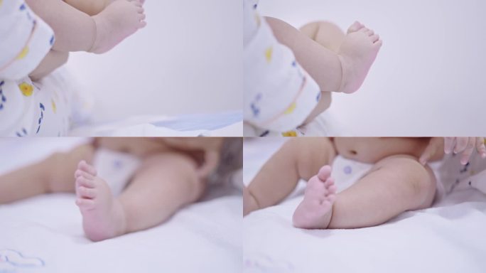 抱着婴儿小脚特写 蹬腿FX3原始素材