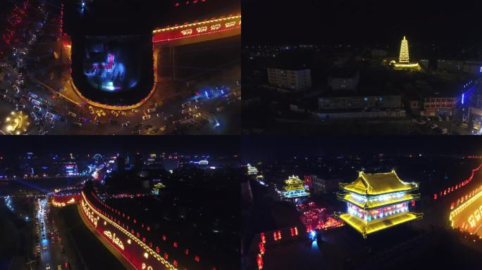 2018榆林老城过年夜景航拍