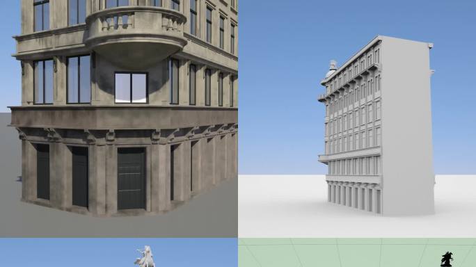 高精度欧式古典建筑三维模型