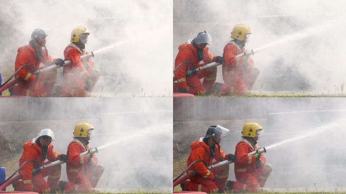 消防员在烟雾中的实践