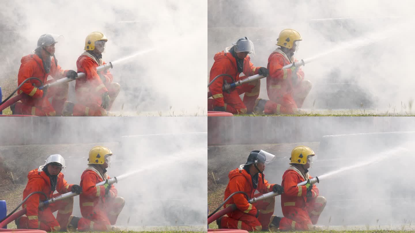 消防员在烟雾中的实践