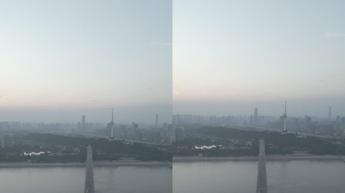 武汉长江大桥车水马龙交通枢纽