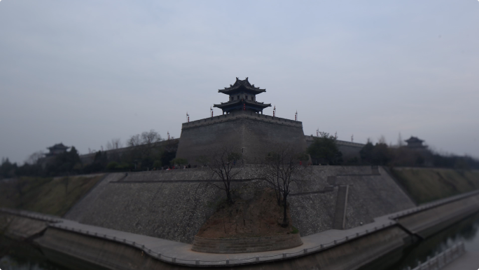 西安古城墙角楼延时