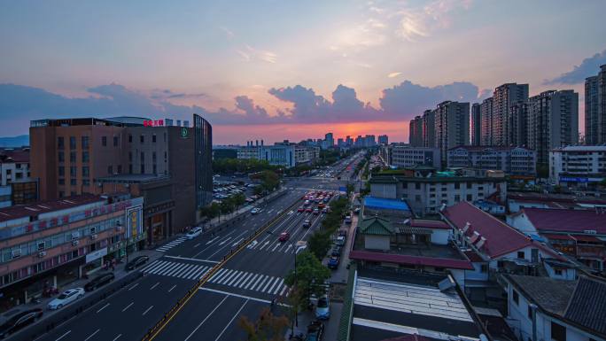 无锡宜兴城市日落延时