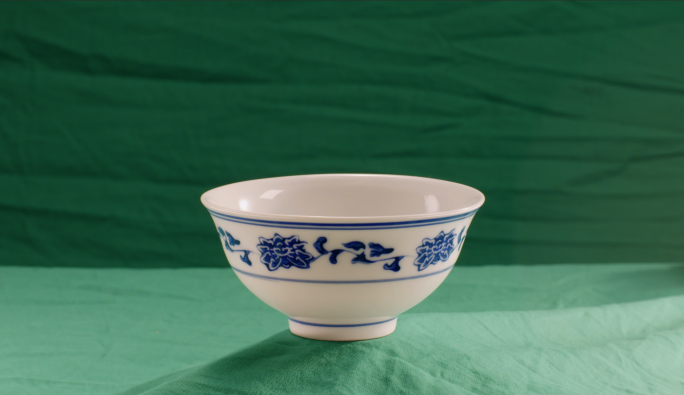 年代碗 青花瓷碗 旧碗陶瓷碗 绿幕扣像