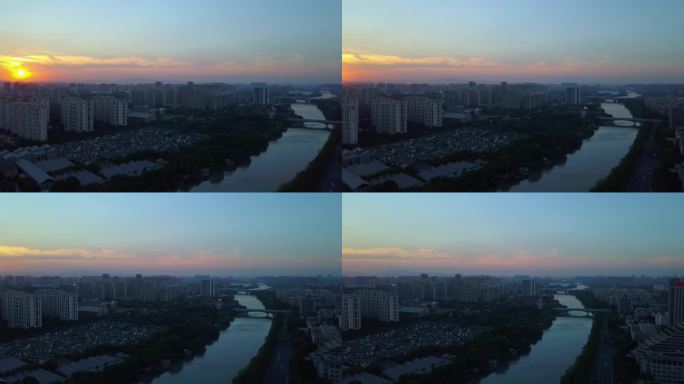 4K实拍杭州拱宸桥运河航拍