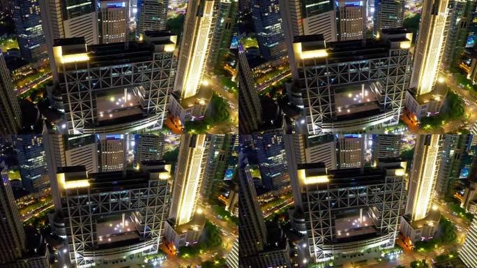 上海浦东陆家嘴证券大厦夜景4K航拍