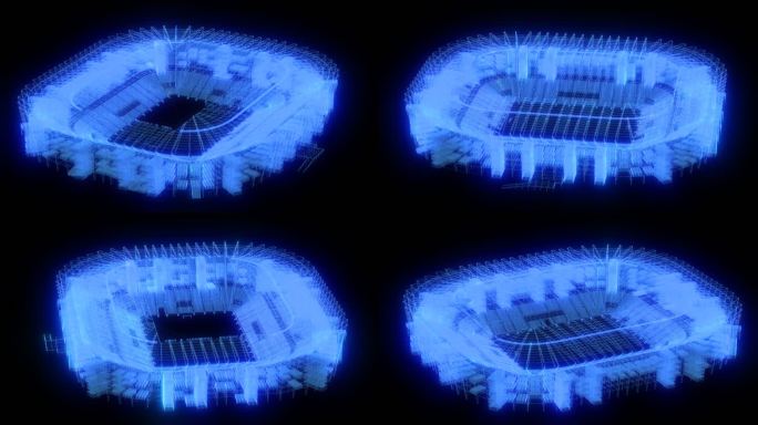 发光全息卡塔尔世界杯体育场透明通道